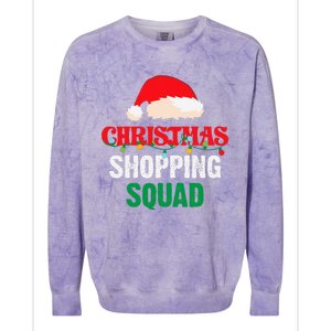 Christmas Shopping Squad Holiday Shopper Group Santa Hat Colorblast Crewneck Sweatshirt