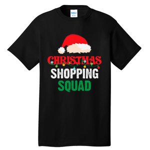 Christmas Shopping Squad Holiday Shopper Group Santa Hat Tall T-Shirt