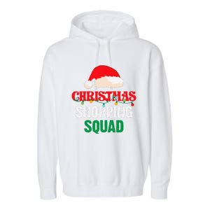 Christmas Shopping Squad Holiday Shopper Group Santa Hat Garment-Dyed Fleece Hoodie