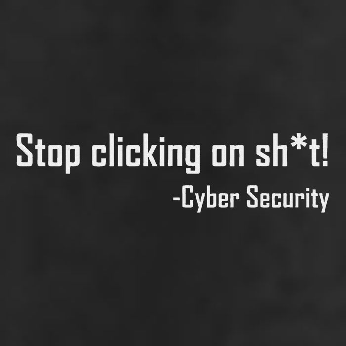 Cyber Security Stop Clicking On Shit Funny Cybersecurity 7 Panel Mesh Trucker Snapback Hat