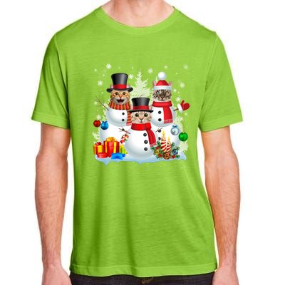 Cat Snow Santa Christmas Light Cat Mom Cat Dad Cat Lover Gift Adult ChromaSoft Performance T-Shirt