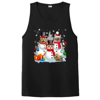 Cat Snow Santa Christmas Light Cat Mom Cat Dad Cat Lover Gift PosiCharge Competitor Tank