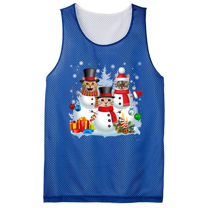 Cat Snow Santa Christmas Light Cat Mom Cat Dad Cat Lover Gift Mesh Reversible Basketball Jersey Tank