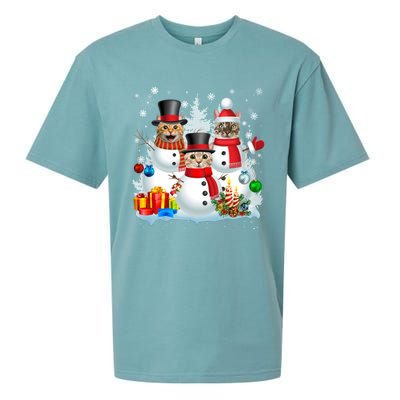 Cat Snow Santa Christmas Light Cat Mom Cat Dad Cat Lover Gift Sueded Cloud Jersey T-Shirt