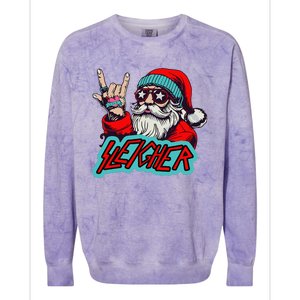 Christmas Sleigher Santa Rock Xmas Rocker Colorblast Crewneck Sweatshirt