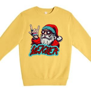 Christmas Sleigher Santa Rock Xmas Rocker Premium Crewneck Sweatshirt