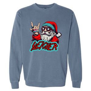 Christmas Sleigher Santa Rock Xmas Rocker Garment-Dyed Sweatshirt