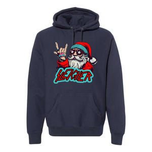 Christmas Sleigher Santa Rock Xmas Rocker Premium Hoodie