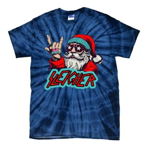 Christmas Sleigher Santa Rock Xmas Rocker Tie-Dye T-Shirt