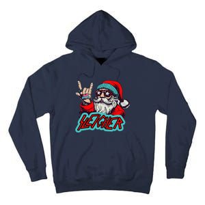 Christmas Sleigher Santa Rock Xmas Rocker Tall Hoodie