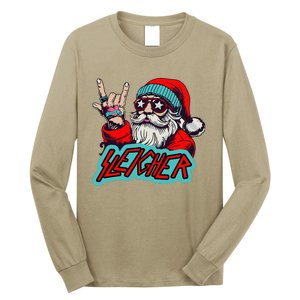 Christmas Sleigher Santa Rock Xmas Rocker Long Sleeve Shirt