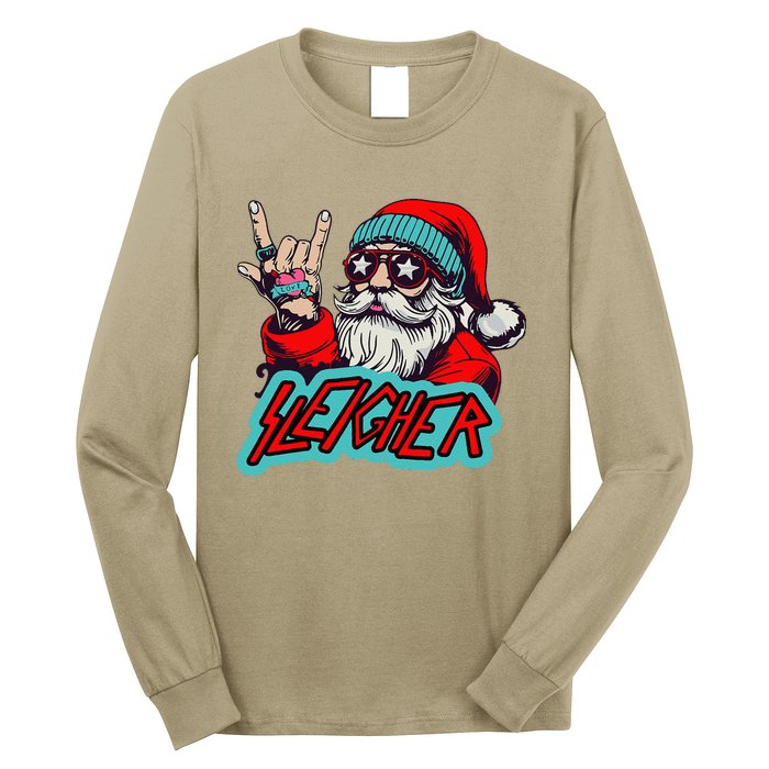 Christmas Sleigher Santa Rock Xmas Rocker Long Sleeve Shirt