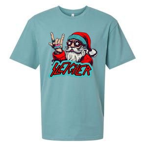 Christmas Sleigher Santa Rock Xmas Rocker Sueded Cloud Jersey T-Shirt