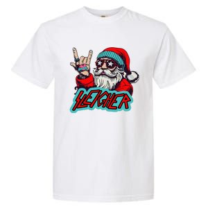 Christmas Sleigher Santa Rock Xmas Rocker Garment-Dyed Heavyweight T-Shirt