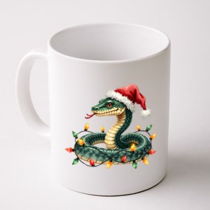 Christmas Snake Santa Hat Holiday Lights Funny Novelty Gift Coffee Mug