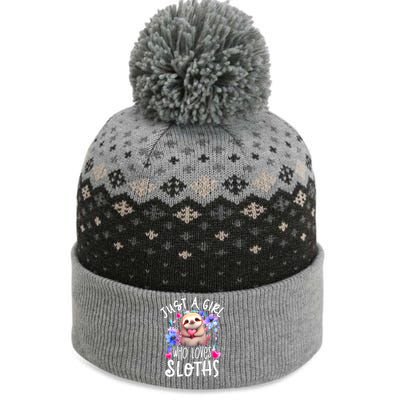 Cute Sloth , Sloth Lover Tee, Sloth , Sloth The Baniff Cuffed Pom Beanie