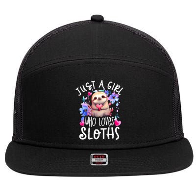 Cute Sloth , Sloth Lover Tee, Sloth , Sloth 7 Panel Mesh Trucker Snapback Hat