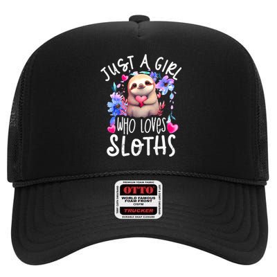 Cute Sloth , Sloth Lover Tee, Sloth , Sloth High Crown Mesh Back Trucker Hat