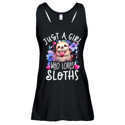 Cute Sloth , Sloth Lover Tee, Sloth , Sloth Ladies Essential Flowy Tank
