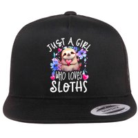 Cute Sloth , Sloth Lover Tee, Sloth , Sloth Flat Bill Trucker Hat