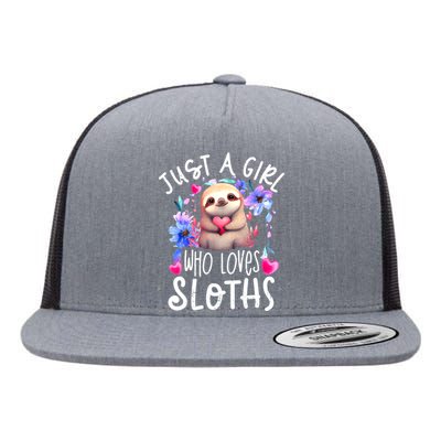 Cute Sloth , Sloth Lover Tee, Sloth , Sloth Flat Bill Trucker Hat