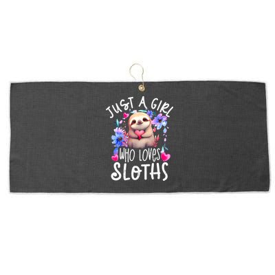 Cute Sloth , Sloth Lover Tee, Sloth , Sloth Large Microfiber Waffle Golf Towel