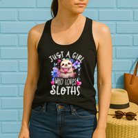 Cute Sloth , Sloth Lover Tee, Sloth , Sloth Womens Tank Top