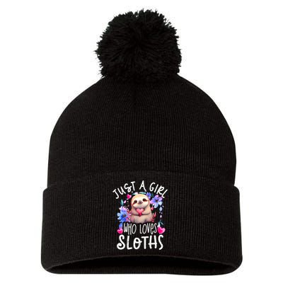 Cute Sloth , Sloth Lover Tee, Sloth , Sloth Pom Pom 12in Knit Beanie