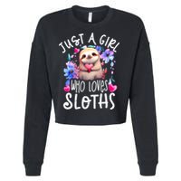 Cute Sloth , Sloth Lover Tee, Sloth , Sloth Cropped Pullover Crew