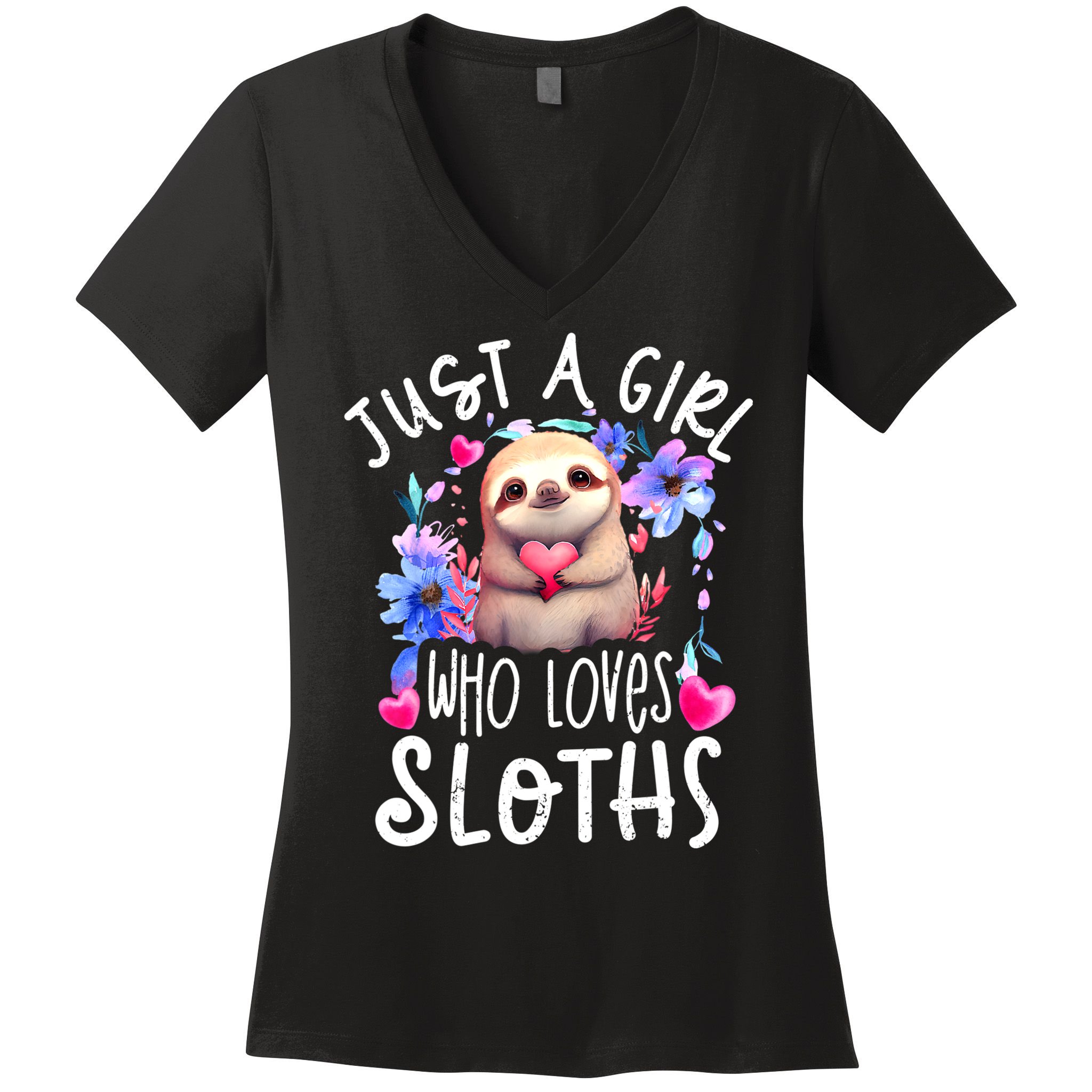 Cute Sloth , Sloth Lover Tee, Sloth , Sloth Women's V-Neck T-Shirt