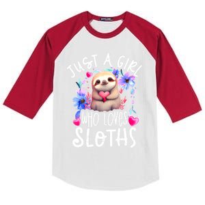 Cute Sloth , Sloth Lover Tee, Sloth , Sloth Kids Colorblock Raglan Jersey