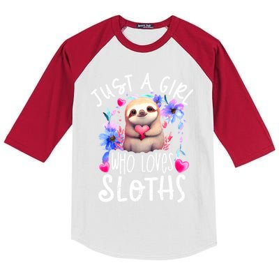 Cute Sloth , Sloth Lover Tee, Sloth , Sloth Kids Colorblock Raglan Jersey