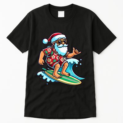 Cool Surfing Santa Christmas In July Summer Beach Party Tank Top Tall T-Shirt