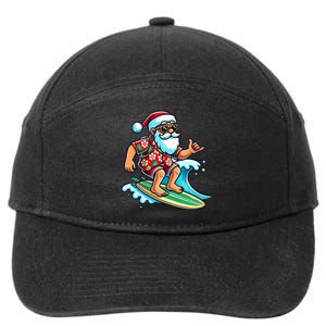 Cool Surfing Santa Christmas In July Summer Beach Party Tank Top 7-Panel Snapback Hat