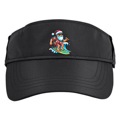 Cool Surfing Santa Christmas In July Summer Beach Party Tank Top Adult Drive Performance Visor