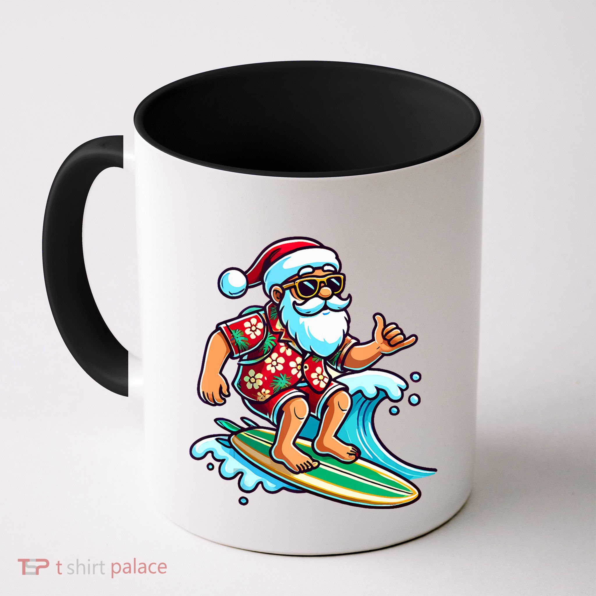 Cool Surfing Santa Christmas In July Summer Beach Party Tank Top Mug