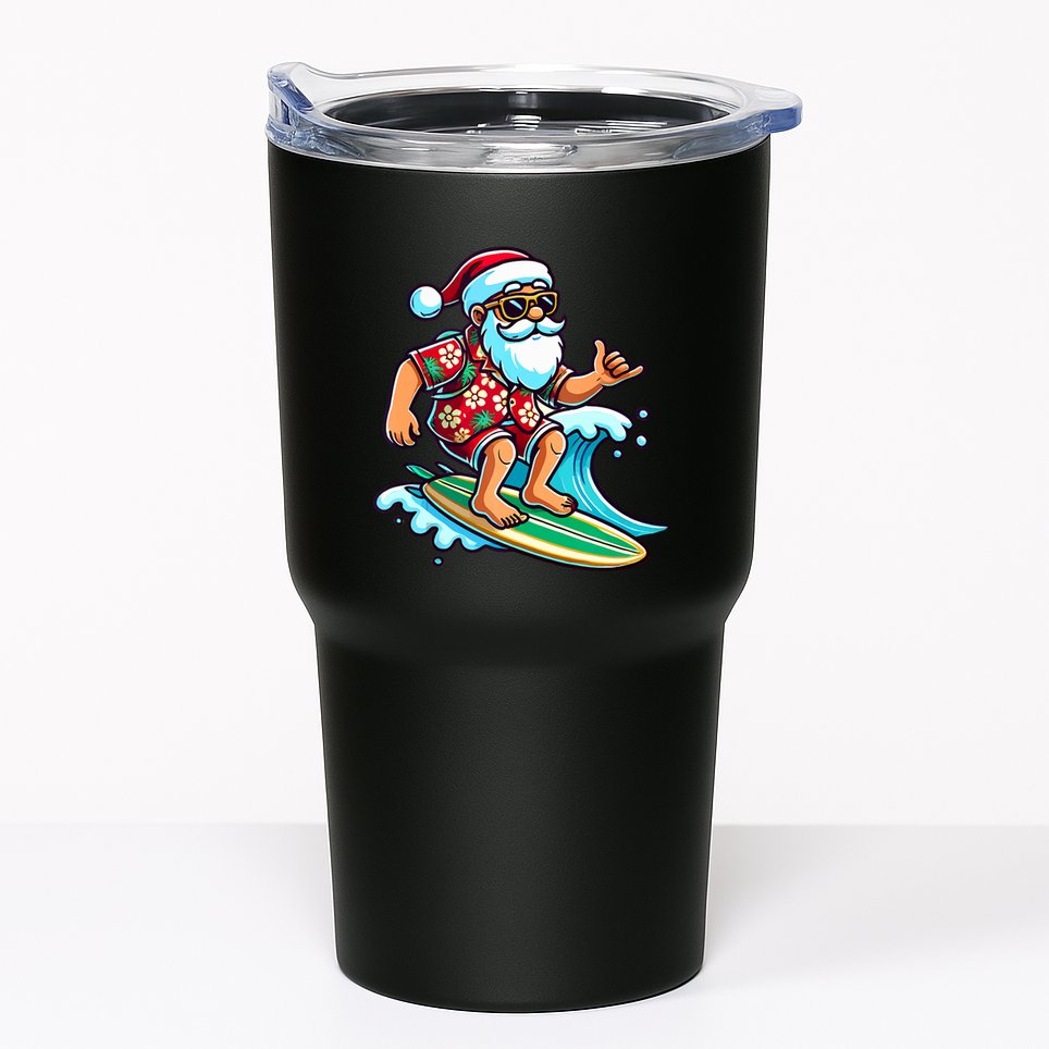 Cool Surfing Santa Christmas In July Summer Beach Party Tank Top Tumbler