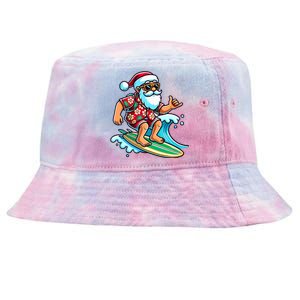 Cool Surfing Santa Christmas In July Summer Beach Party Tank Top Tie-Dyed Bucket Hat