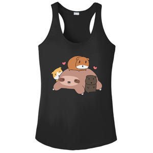 Cute Sleeping Sloth Loves Guinea Pigs for pet lovers plush Ladies PosiCharge Competitor Racerback Tank