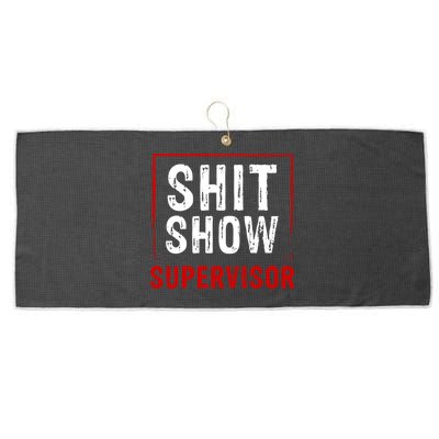 Cool Shit Show Supervisor Hilarious Vintage For Adults Large Microfiber Waffle Golf Towel