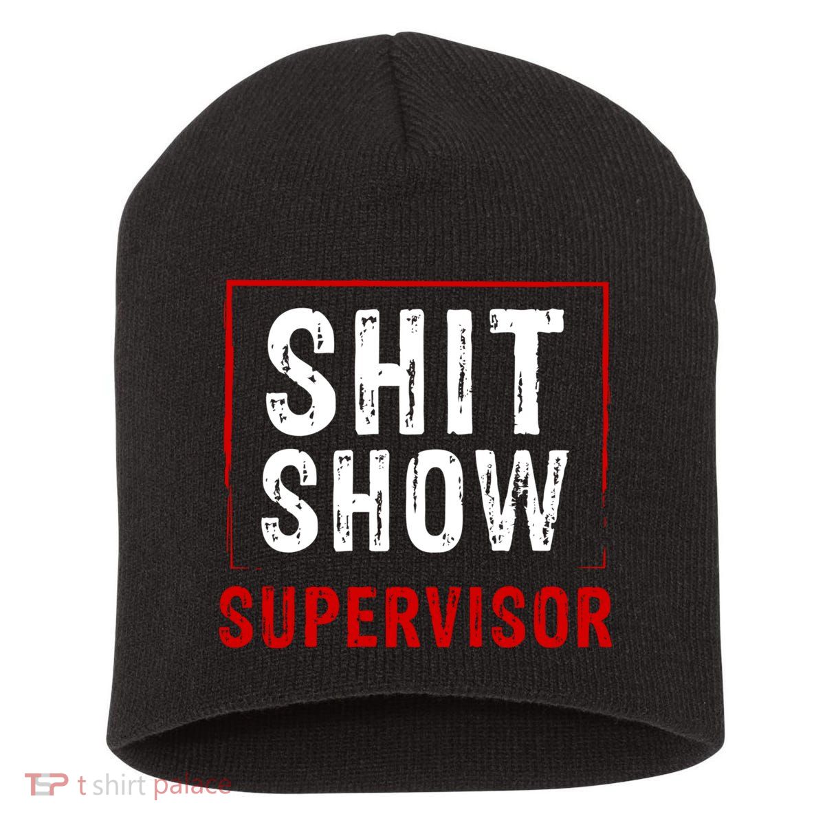 Cool Shit Show Supervisor Hilarious Vintage For Adults Short Acrylic Beanie