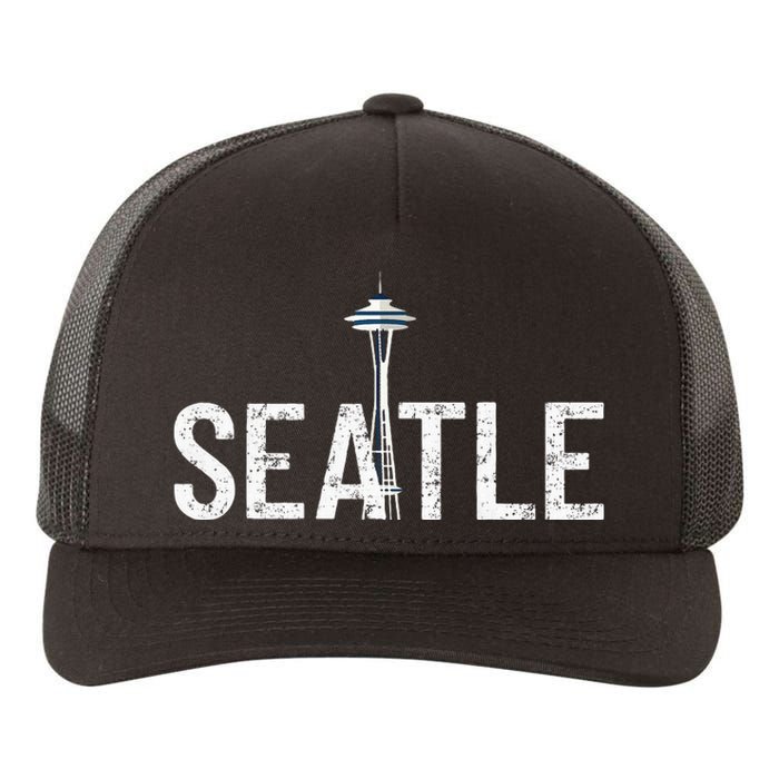 Cool Seattle Space Needle Souvenir Usa Washington Yupoong Adult 5-Panel Trucker Hat