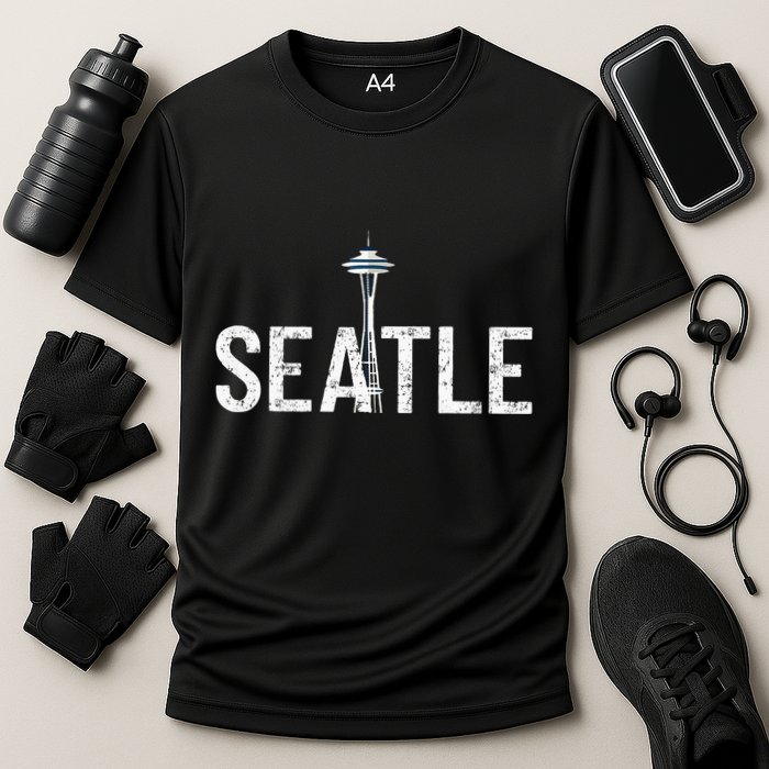 Cool Seattle Space Needle Souvenir Usa Washington Cooling Performance Crew T-Shirt
