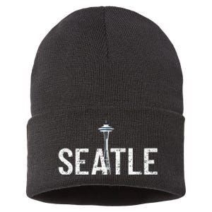 Cool Seattle Space Needle Souvenir Usa Washington Sustainable Knit Beanie