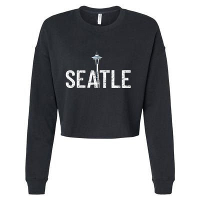 Cool Seattle Space Needle Souvenir Usa Washington Cropped Pullover Crew