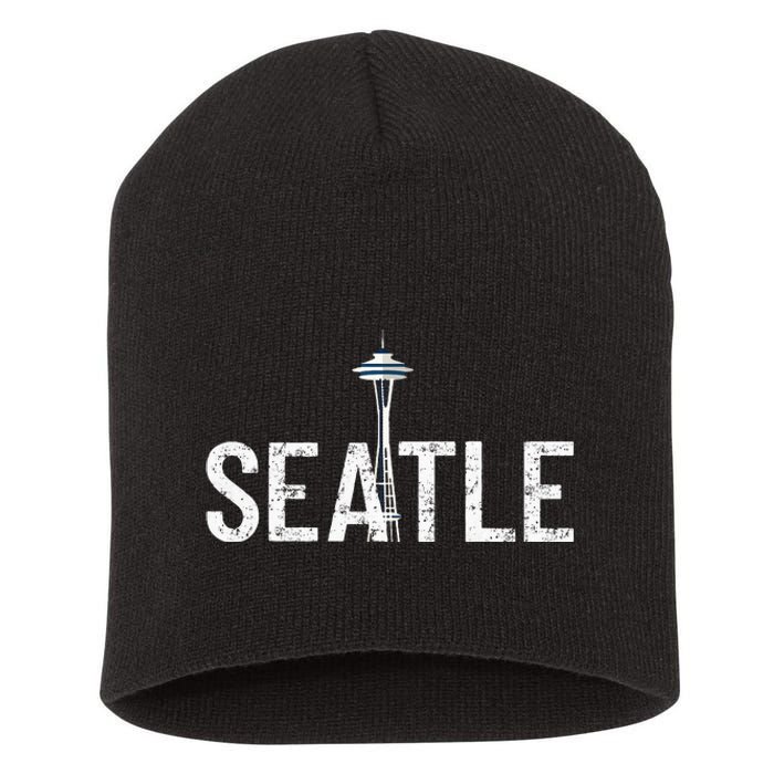 Cool Seattle Space Needle Souvenir Usa Washington Short Acrylic Beanie