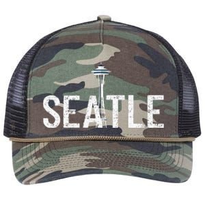 Cool Seattle Space Needle Souvenir Usa Washington Retro Rope Trucker Hat Cap