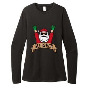 Christmas Sleigher Santa Rock Xmas Rocker Womens CVC Long Sleeve Shirt