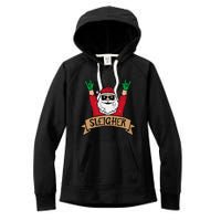 Christmas Sleigher Santa Rock Xmas Rocker Women's Fleece Hoodie