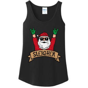 Christmas Sleigher Santa Rock Xmas Rocker Ladies Essential Tank